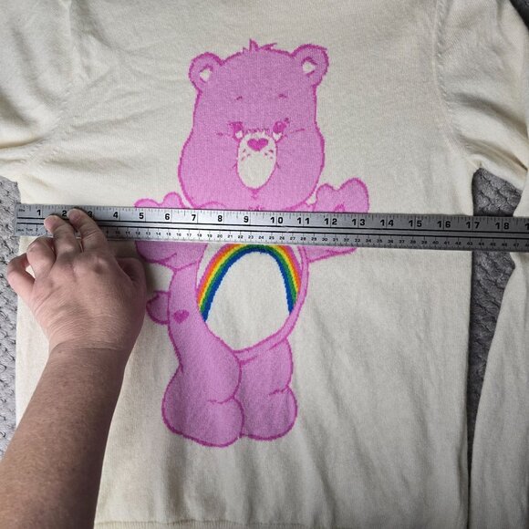 CHINTI & PARKER Care Bears Cheer Bear Sweater M Wool Cashmere Pink Rainbow Knit - Picture 7 of 11